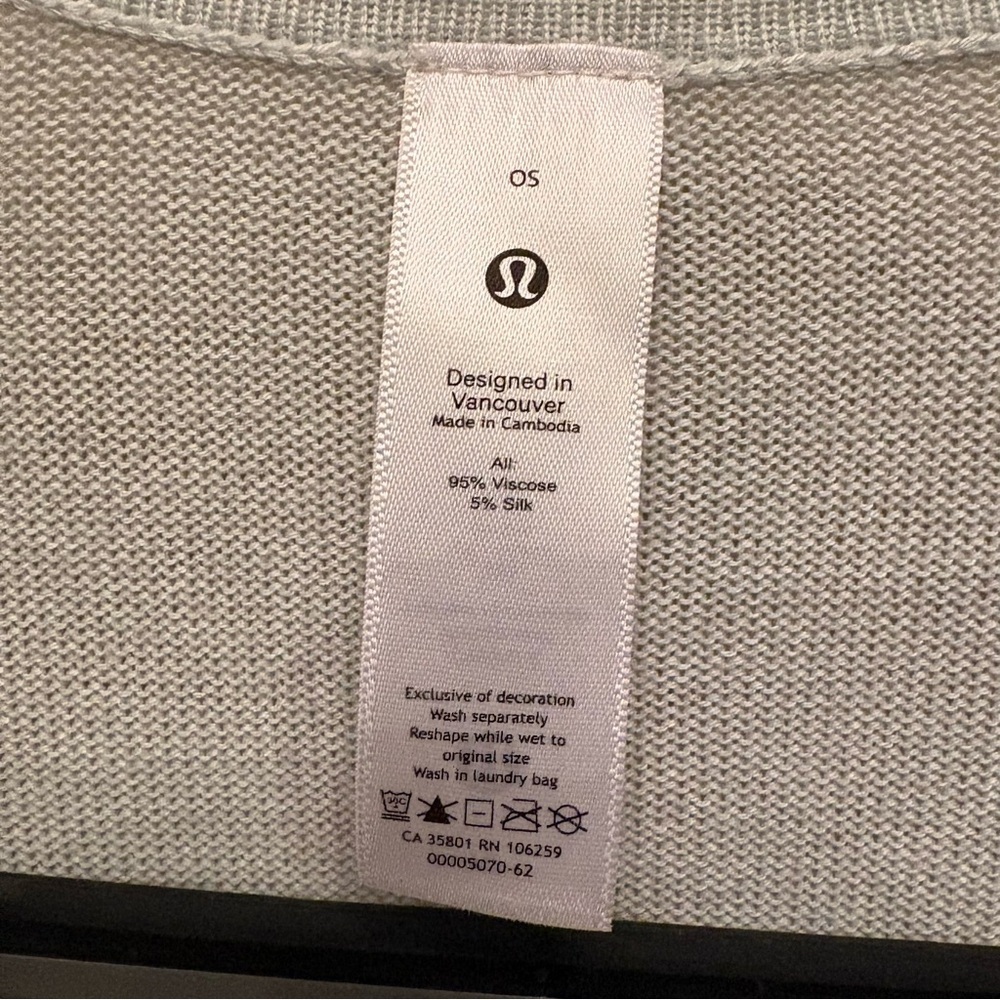 Lululemon Open Mind Blue Cast Silk Blend Wrap One Size View 3
